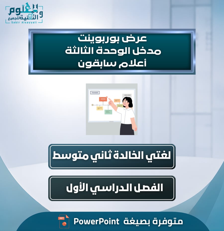 عرض بوربوينت مدخل الوحدة الثالثة أعلام سابقون – لغتي الخالدة ثاني متوسط الفصل الدراسي الأول
