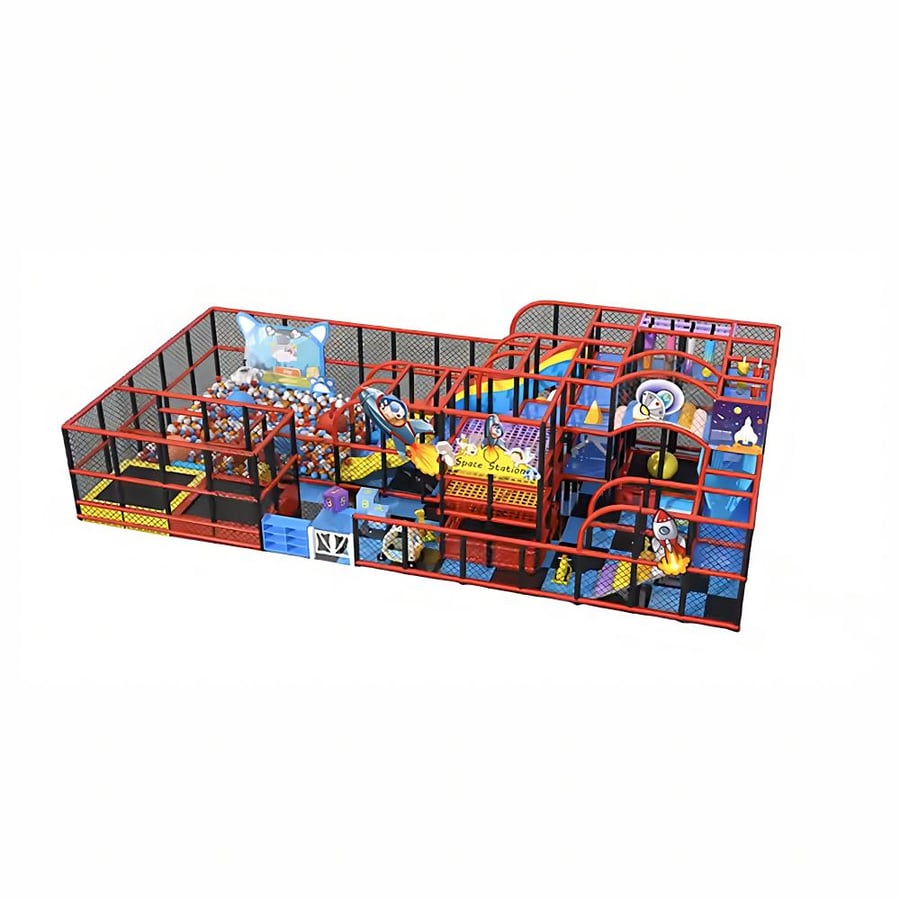 Indoor space play unit with balls and flooring 6*4*2.5m