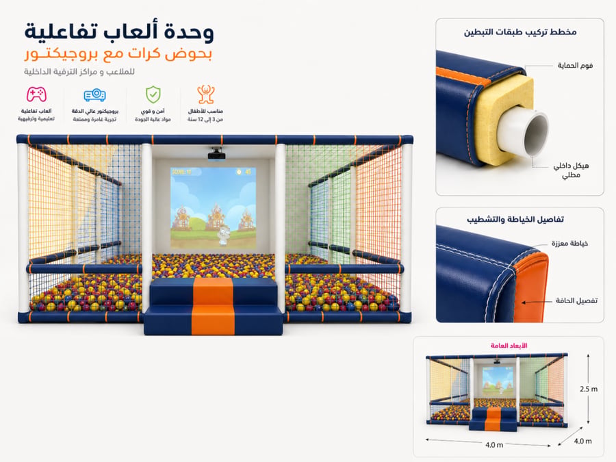 الشاشة التفاعلية بحوض كرات مع بروجيكتور