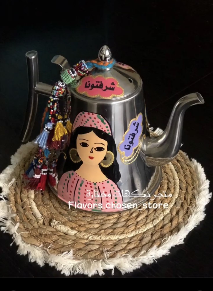 ابريق شاي معدني ( الرسمات عشوائية )  - سعة 1.5 لتر
