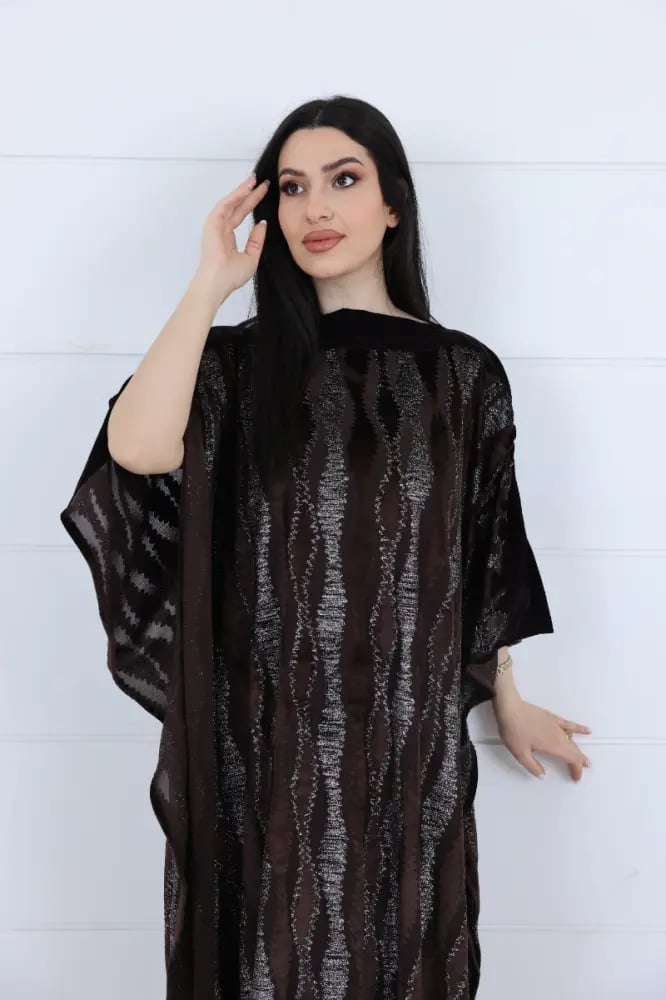 جلابية مخمل جكار - بني