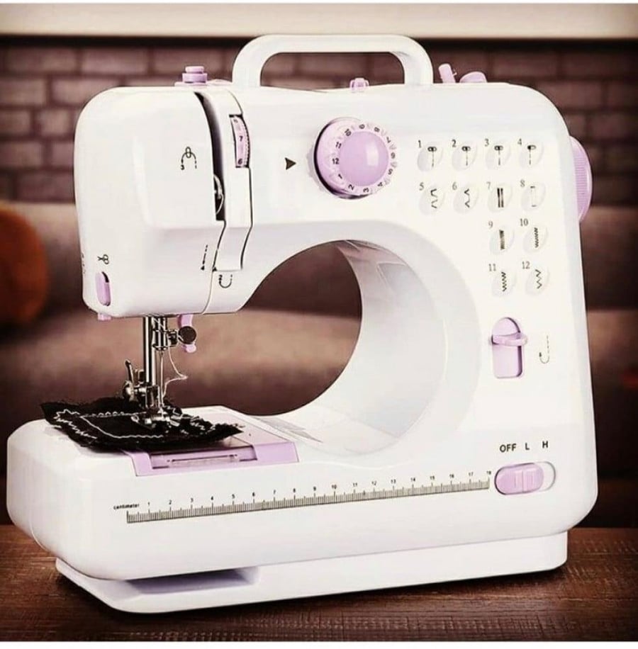 The sewing and embroidery machine works on electricity and the battery