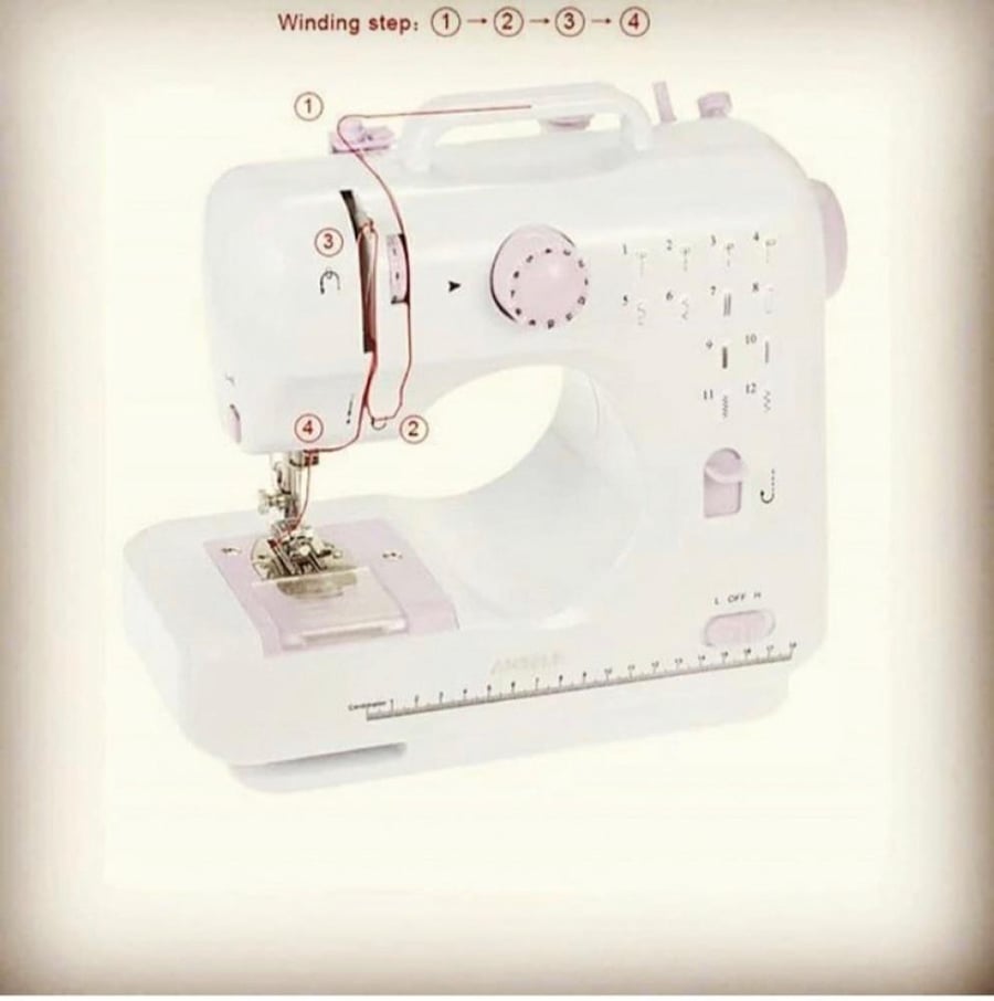 The sewing and embroidery machine works on electricity and the battery