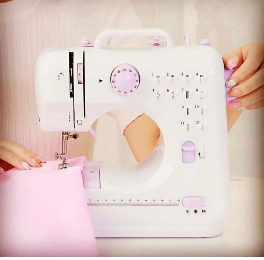 The sewing and embroidery machine works on electricity and the battery