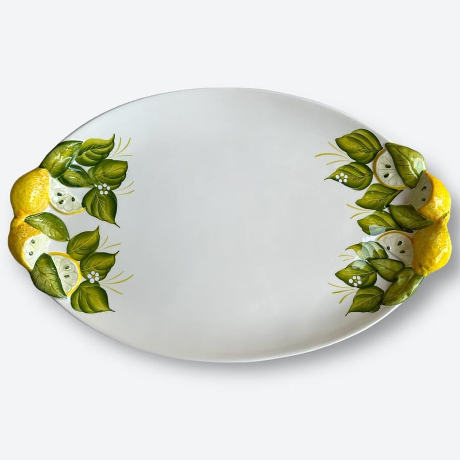 Large lemon leaves plate