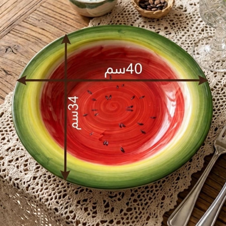 صحن بمجسم البطيخ صناعه يدويه