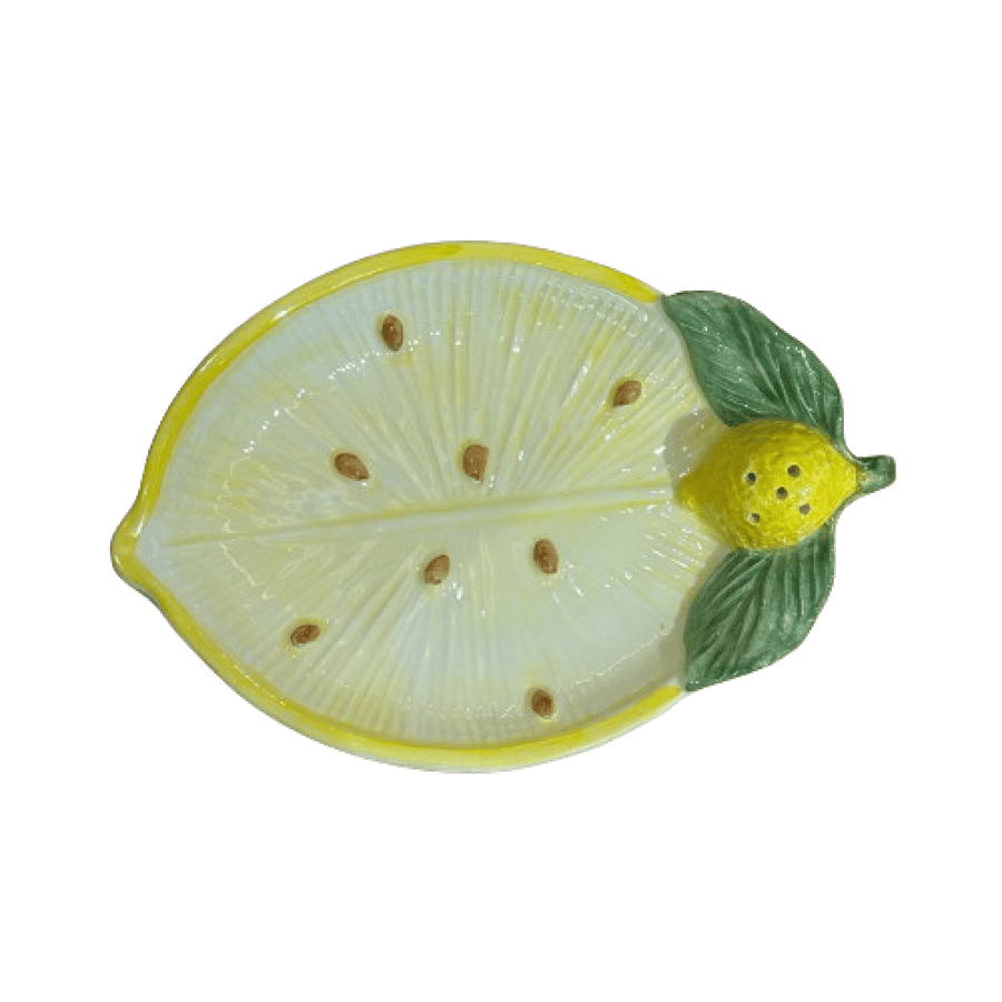Serving plate - with lemon figurine