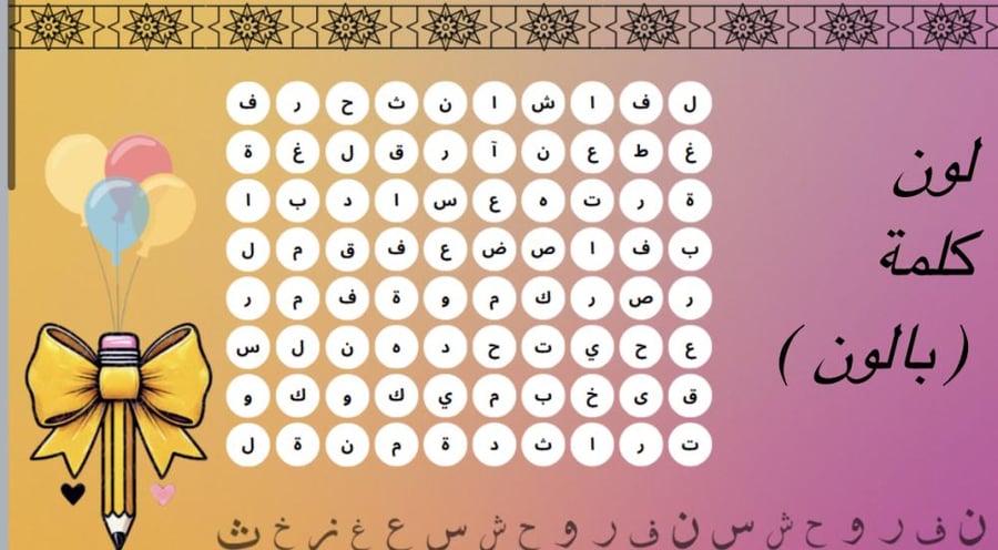 فعاليات اليوم العالمي للغة العربية ( صفوف أولية )