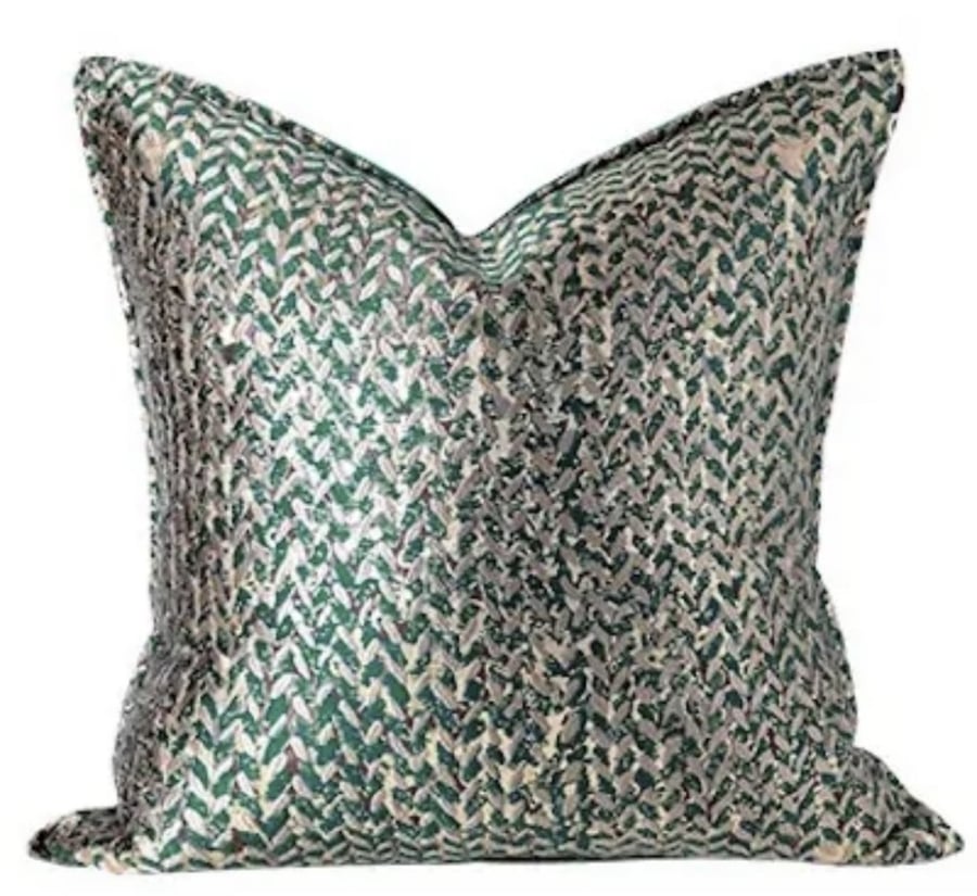Gray and green headband