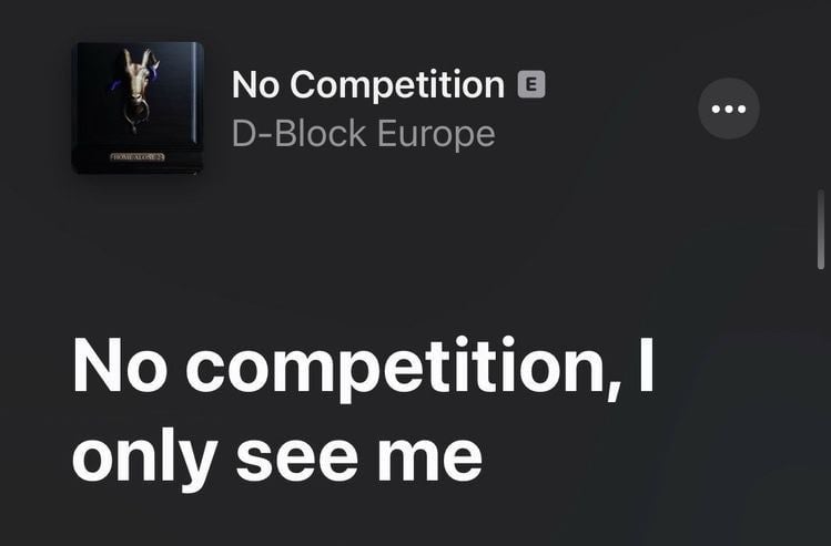 3- No competition, I only see me