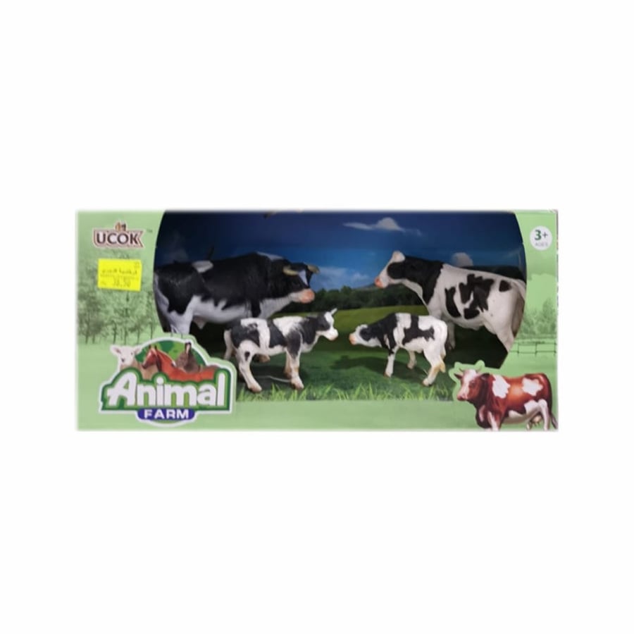 Plastic figures cow family large