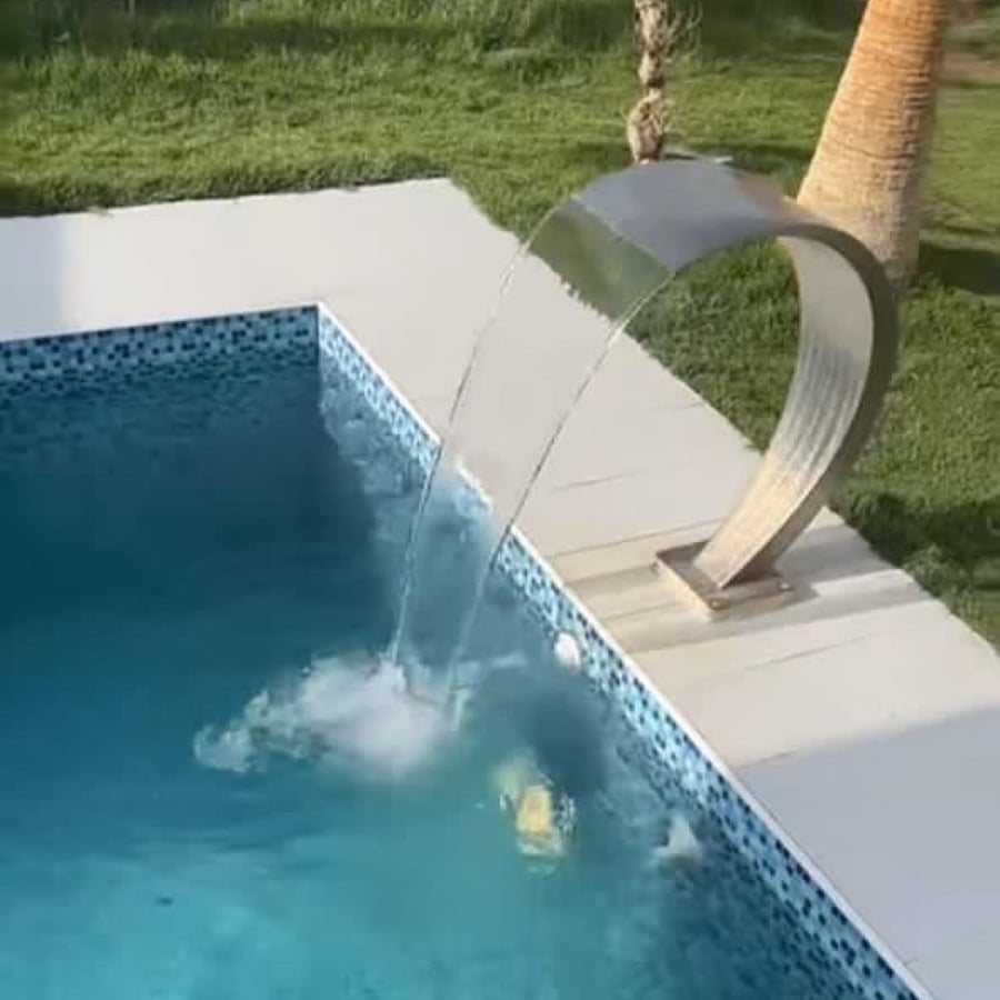 مقاسات مصب شلال مسبح جداري ستانلس 60 و80 و100 سم