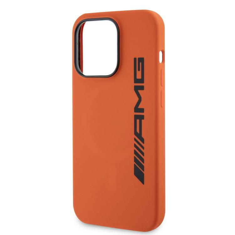 كفر جوال ايفون 15 برو سيليكون ماغ سيف برتقالي اي ام جي AMG Magsafe Silicone Case with Large AMG Logo for iPhone 15 Pro