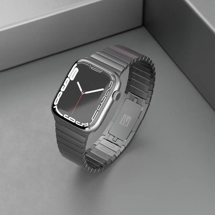 Levelo Westin Steel Watch Band for Apple Watch 45/44/42mm - Black