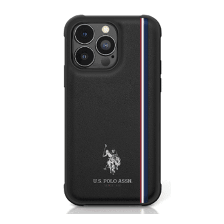كفر ايفون 15 برو أسود جلد يو اي بولو U.S. Polo Assn. iPhone 15 Pro For PU Leather Case