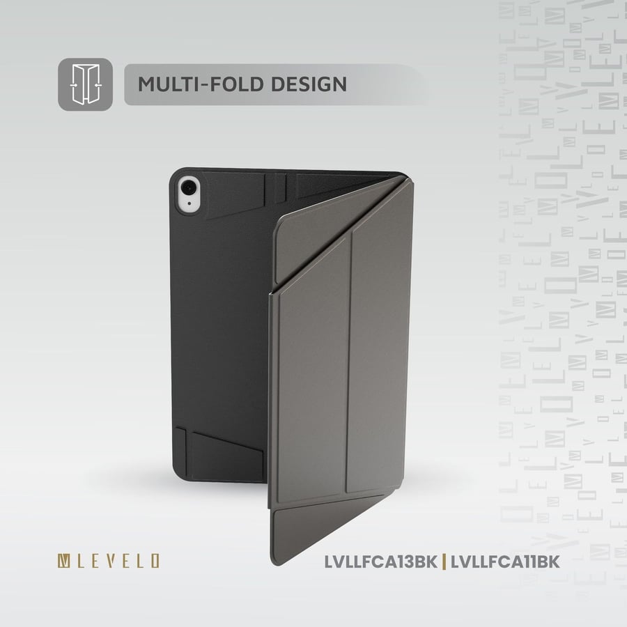 غطاء فولو فاخر لجهاز آيباد إير 13 إنش 2024 لون أسود من ليفيلو لوكسورا Levelo Luxora Folio Case For Ipad Air 13" 2024 - Black
