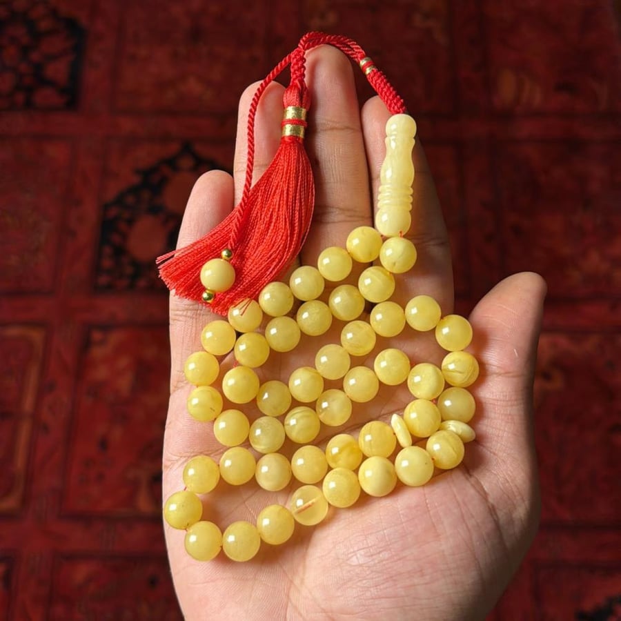 كهرمان طبيعي كركوشة حياكة يدوية