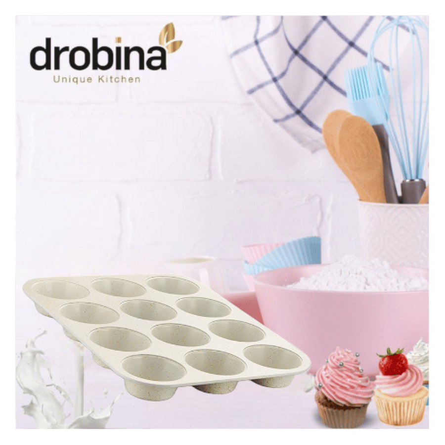 قالب كوب كيك 12 خانه دروبينا Cream