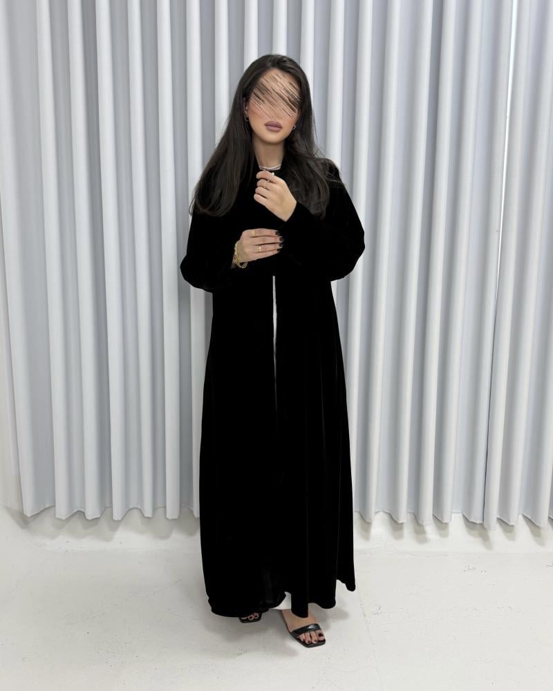 Z349 / black velvet fabric and hand drawing on the back only