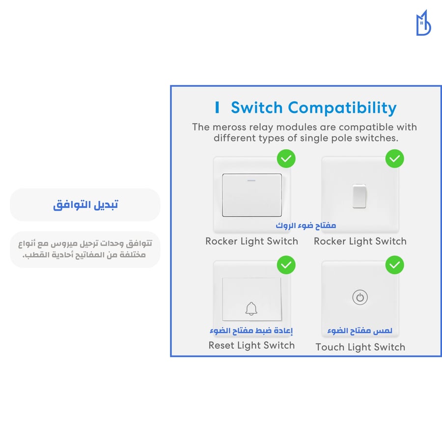 مفتاح ذكي مخفي للتركيب داخل الجدار من ميروس