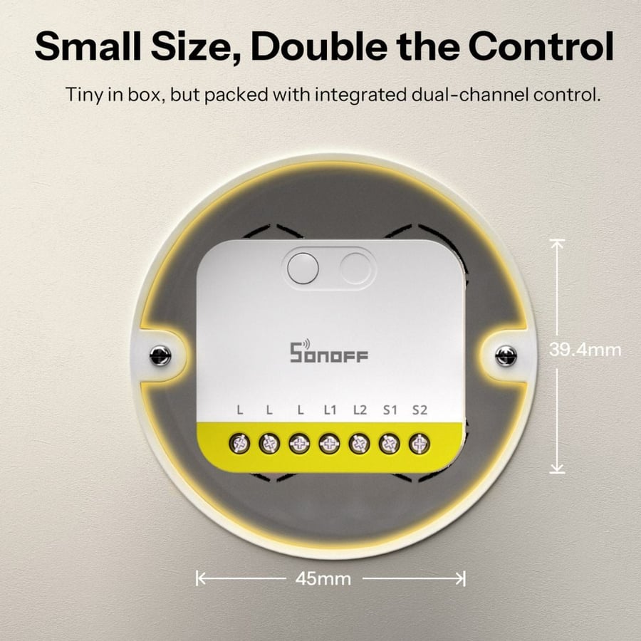 مفتاح ذكي سونوف Zigbee بقناتين ( زرين ) – بدون سلك محايد)