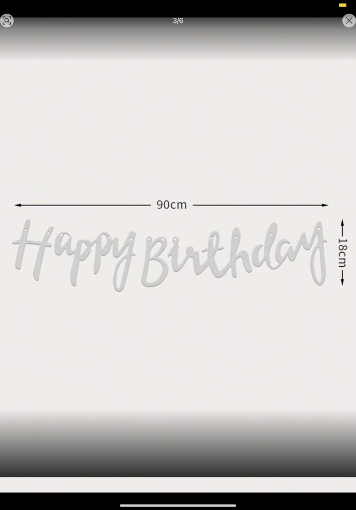 حبل زينة Happy Birthday – فضي
