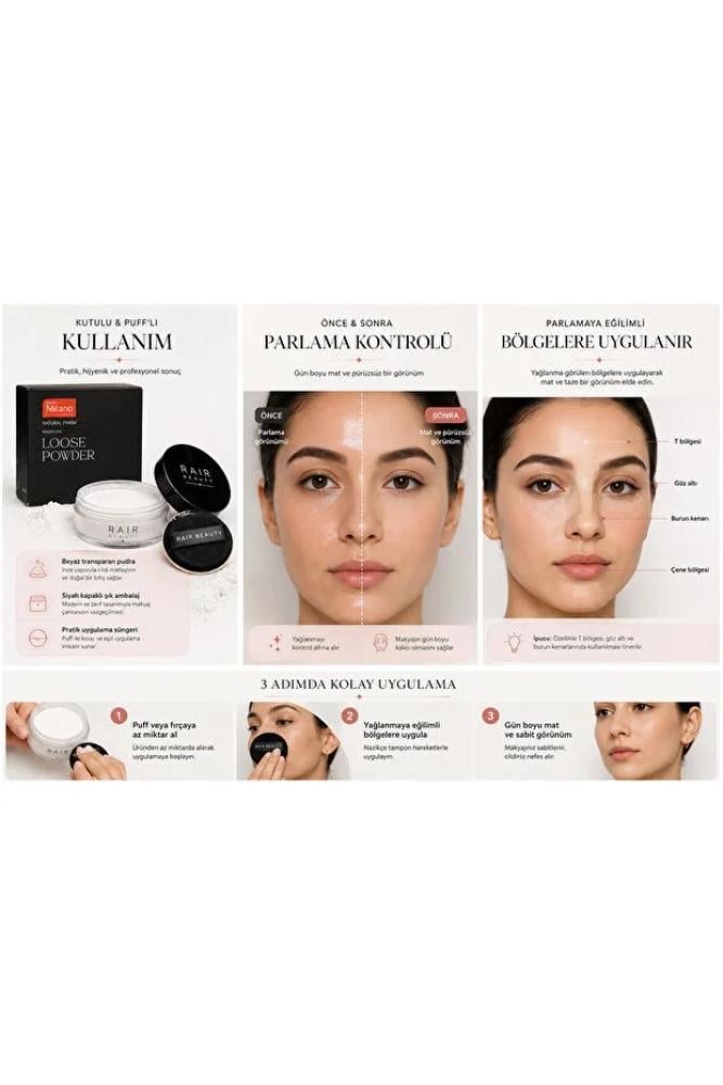 RAİR BEAUTY بودرة تثبيت المكياج، بودرة سائبة رقم 01
