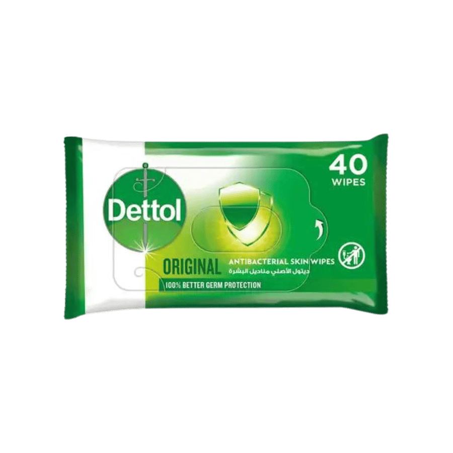 ديتول مناديل مبللة ومعقمة ومطهرة - 40 قطعة