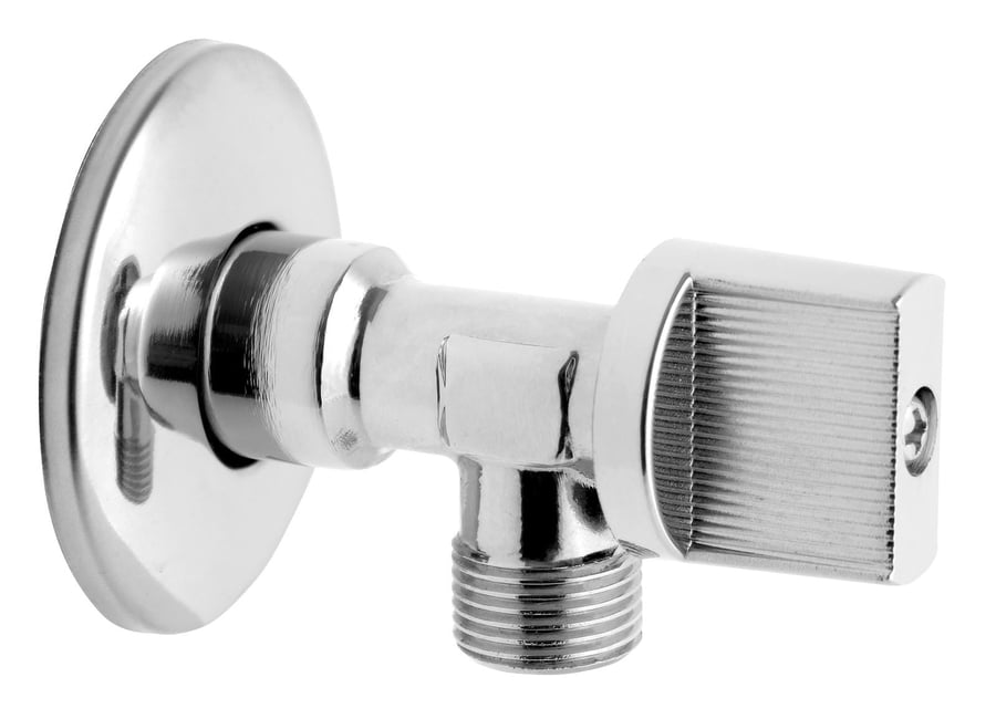 محبس زاوية كروم مع غطاء ديكوري ومقبض مربع – موديل LORA-MZ10 90G
