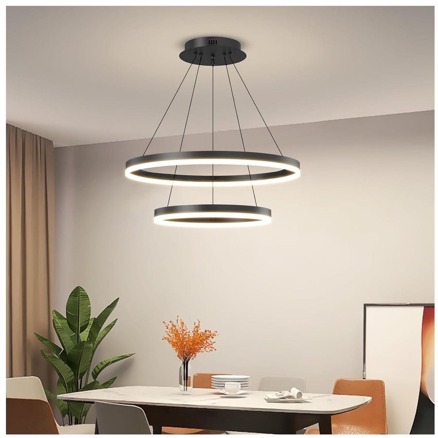 ثريا مودرن سوداء دائرية بإضاءة LED – موديل 3016