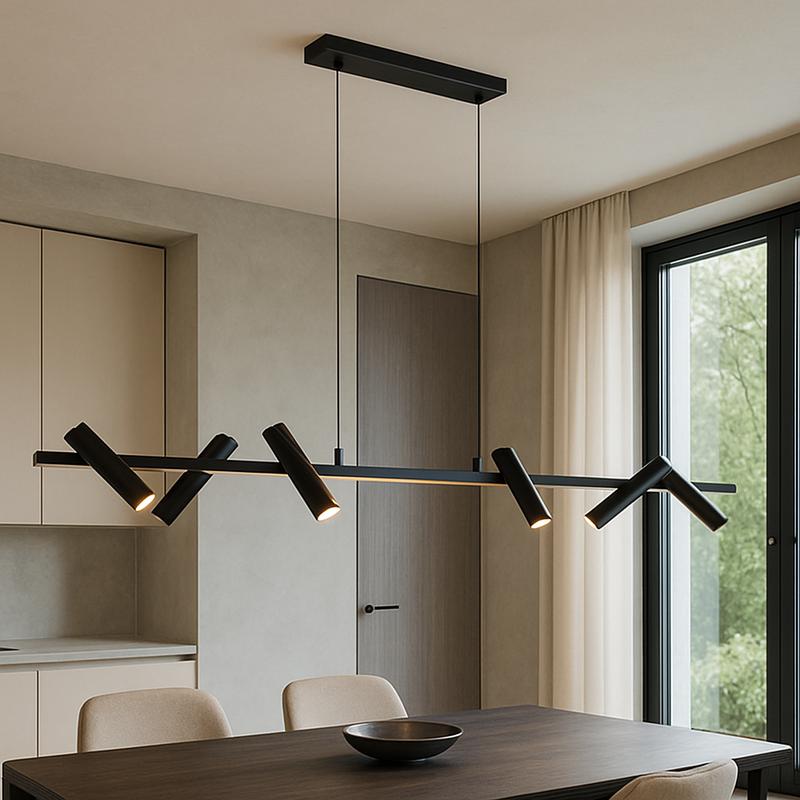 ثريا مودرن سوداء بتصميم هندسي وإضاءة LED – موديل 2206