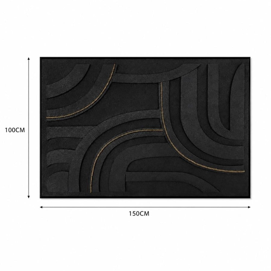 لوحة ديكور للحائط بإطار أسود مقاس 100 × 150 سم