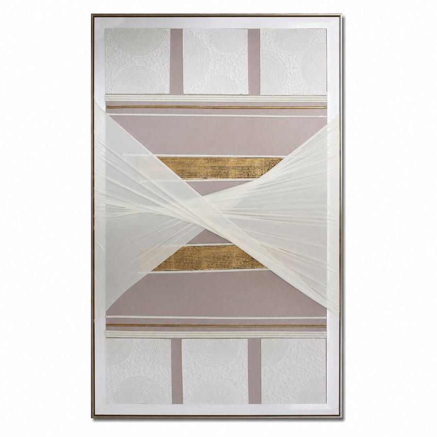 لوحة فنية بإطار ذهبي مقاس 100 × 160 سم