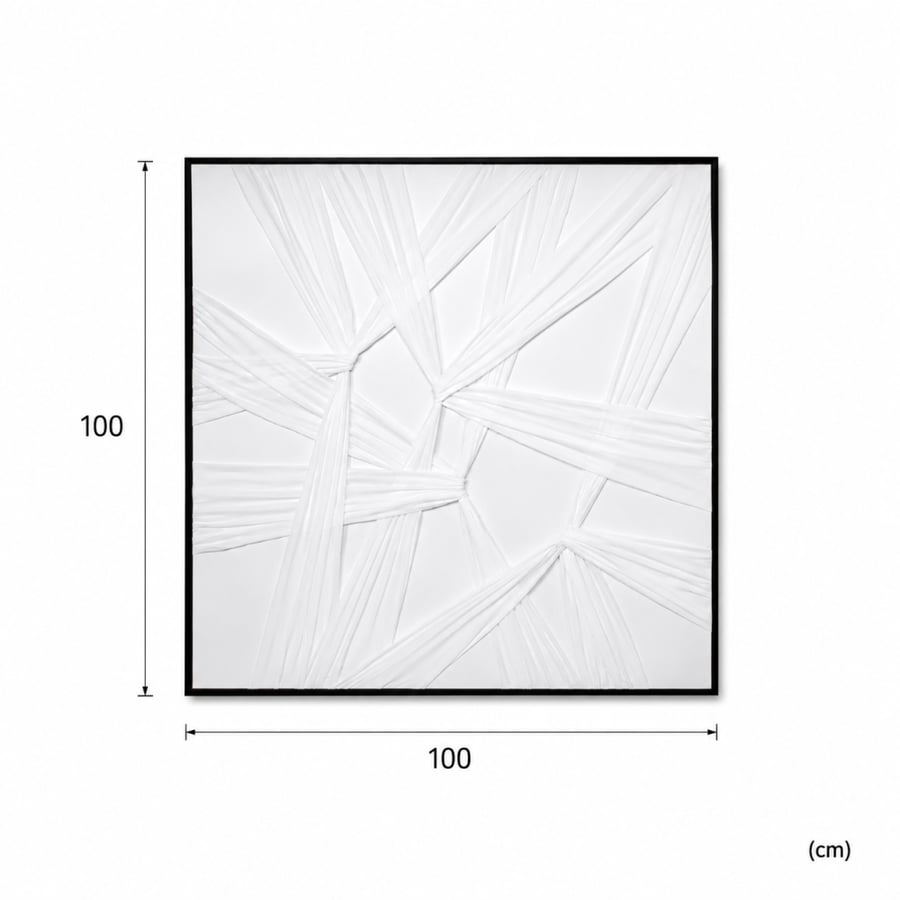 لوحة ديكور مربعة بإطار أسود مقاس 100 × 100 سم