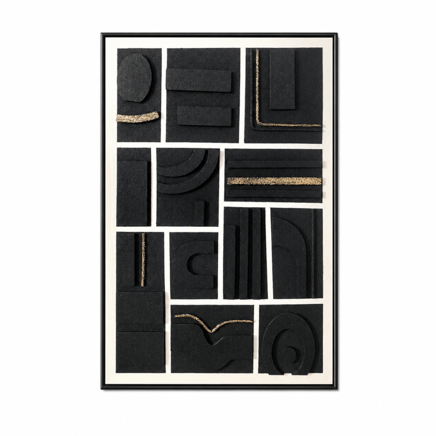 لوحة فنية راقية بإطار أسود مقاس 80 × 120 سم
