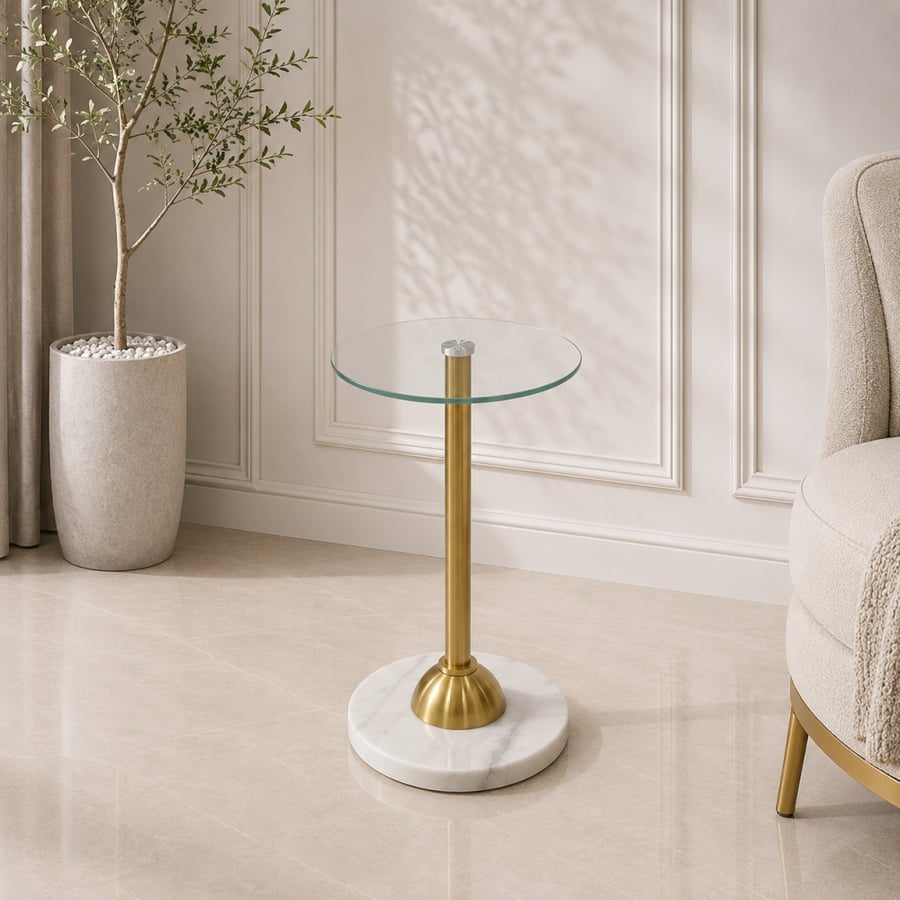 طاولة خدمة مفردة ذهبية