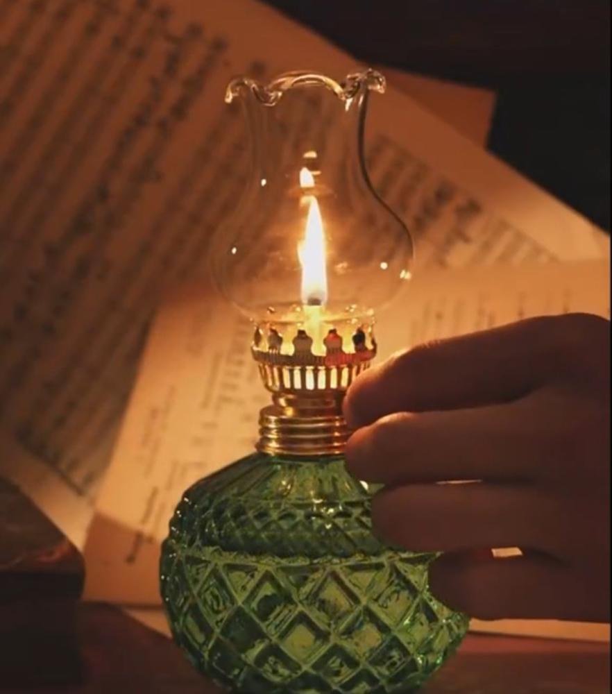 فانوس زجاج اخضر  تراثي