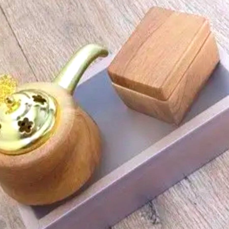 مبخرة وعلبة بخور لون فاخر