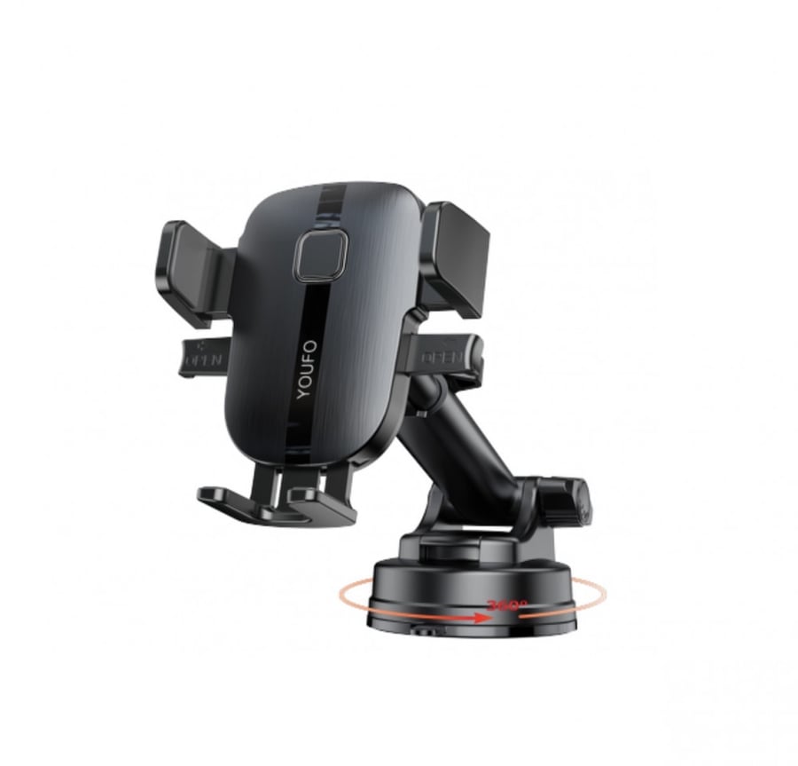 A mount to fix the mobile in the car with suction technology from Yuvo