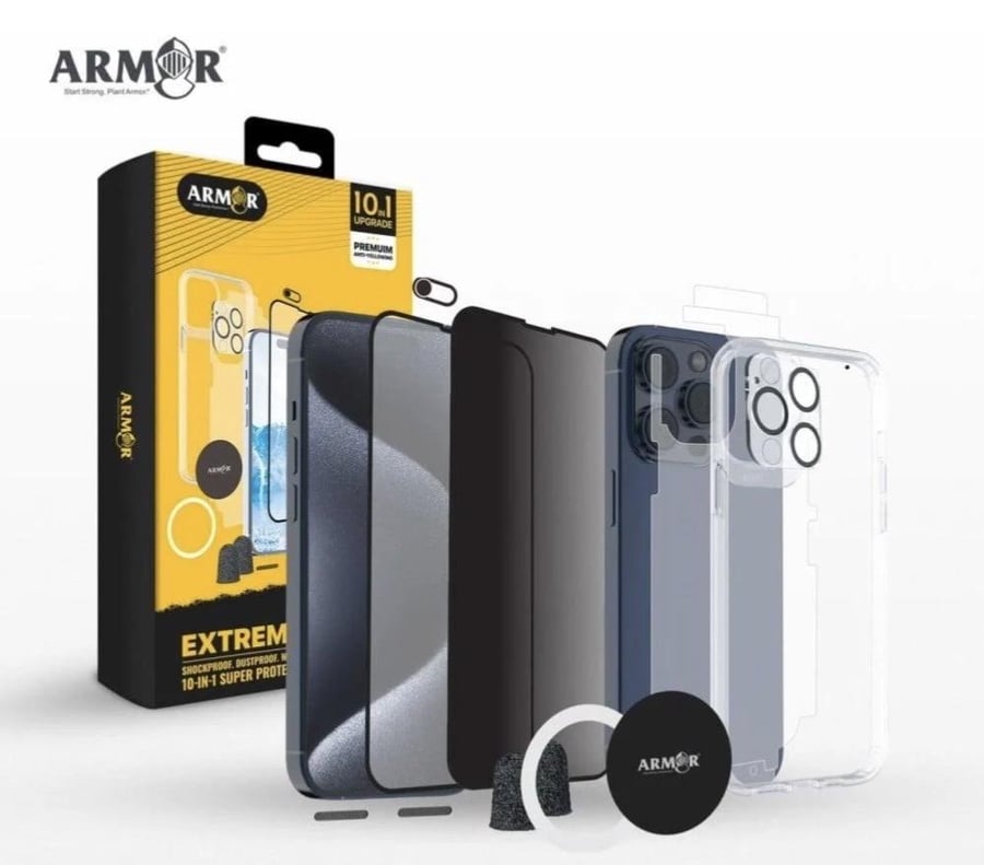 Protection package 1 in 10 for iPhone 16 of all types, brand ARMOR