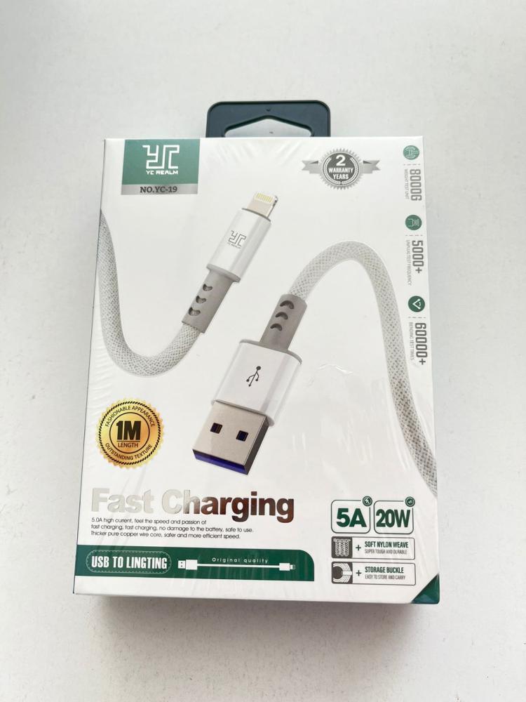 كيبل قماش ماركة YC متر يو اس بي - ايفون Cable USB To LINGTING YC-19