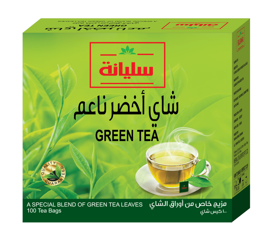 شاي سليانه اخضر 1.5جرام*100 خيط انتاج سريلانكا  SLIANA SRIYLANKA GREEN TEA BAGS 100*1.5GRAM