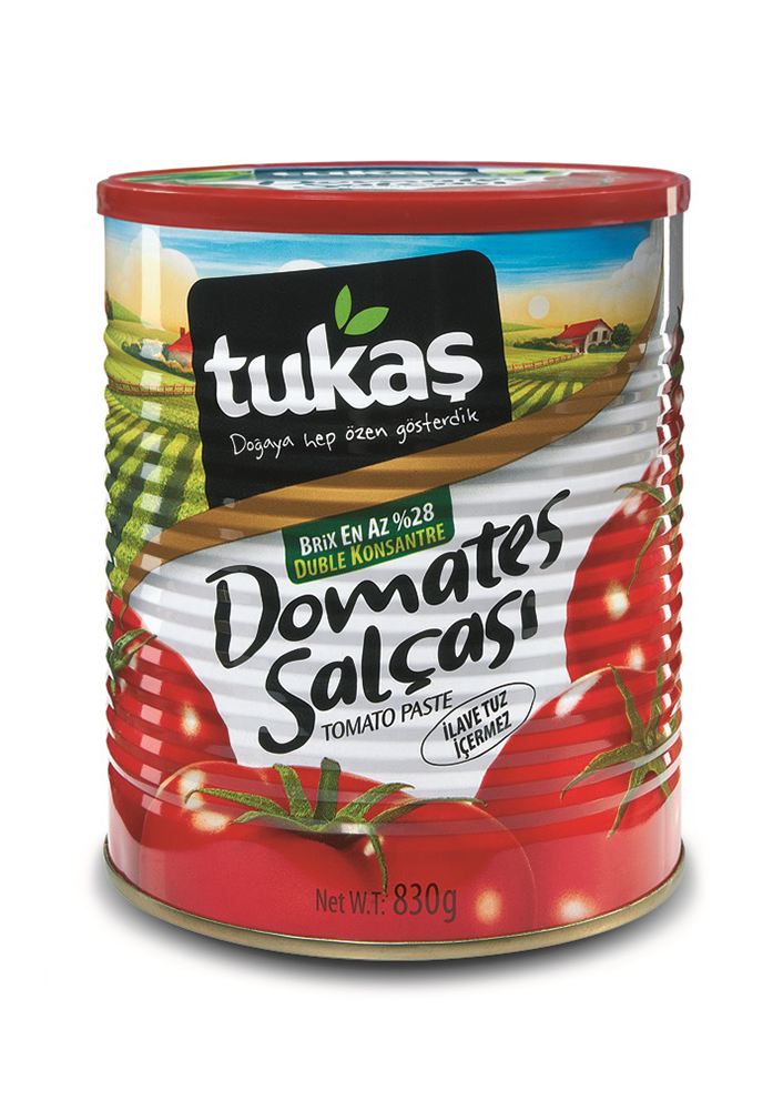 معجون طماطم توكاش 830 جرام*12علبه  تركي تركيز 28% طبيعي 100% TUKAS TOMATO PASTE NATURAL 830GRAM