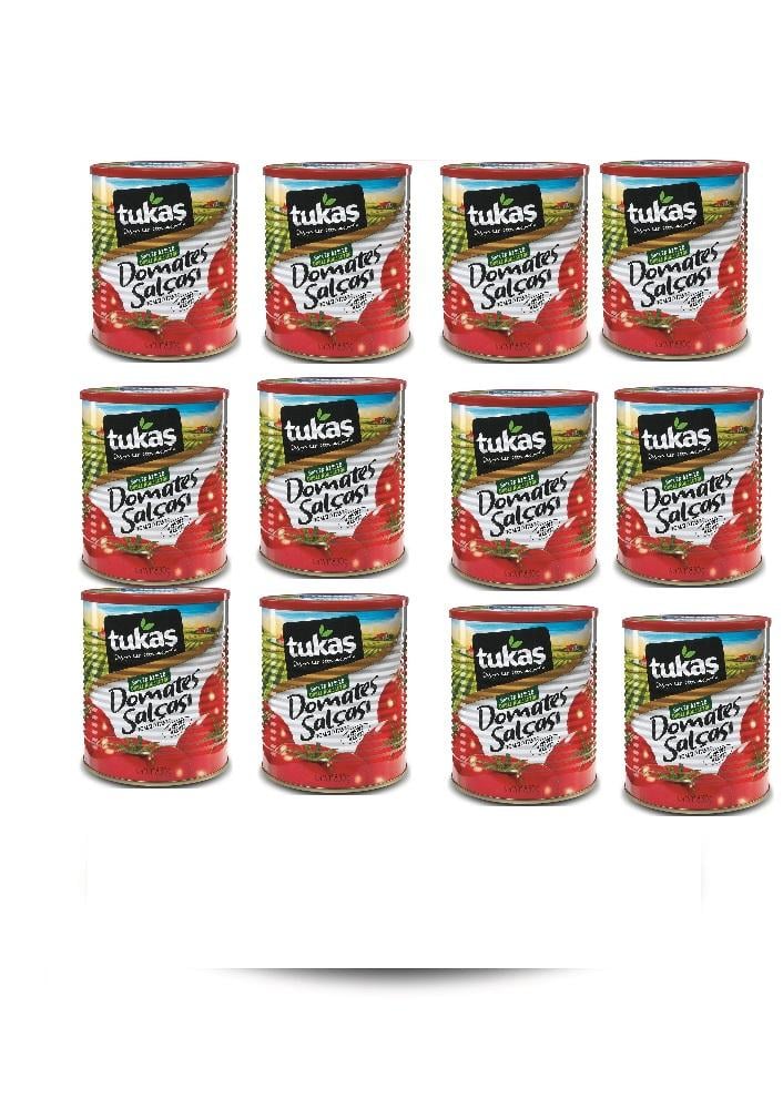 معجون طماطم توكاش 830 جرام*12علبه  تركي تركيز 28% طبيعي 100% TUKAS TOMATO PASTE NATURAL 830GRAM