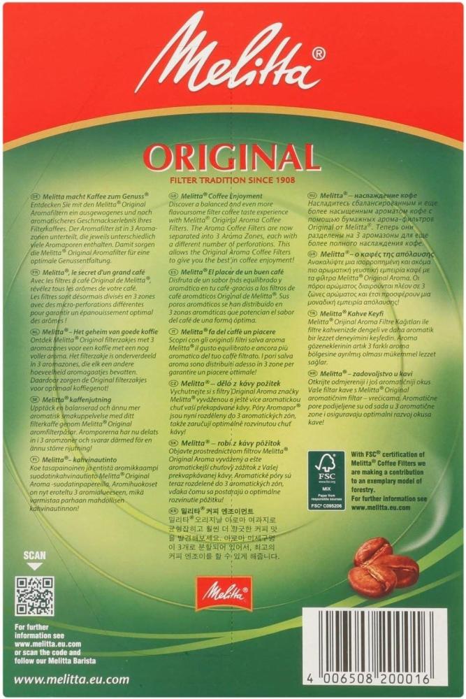 ميليتا فلتر تقطير  1×4 للقهوة 40 قطعة *18 باكت اوريجنال  Melitta 1x4 Coffee Drip Filter 40 Pieces 18 PACKS Original