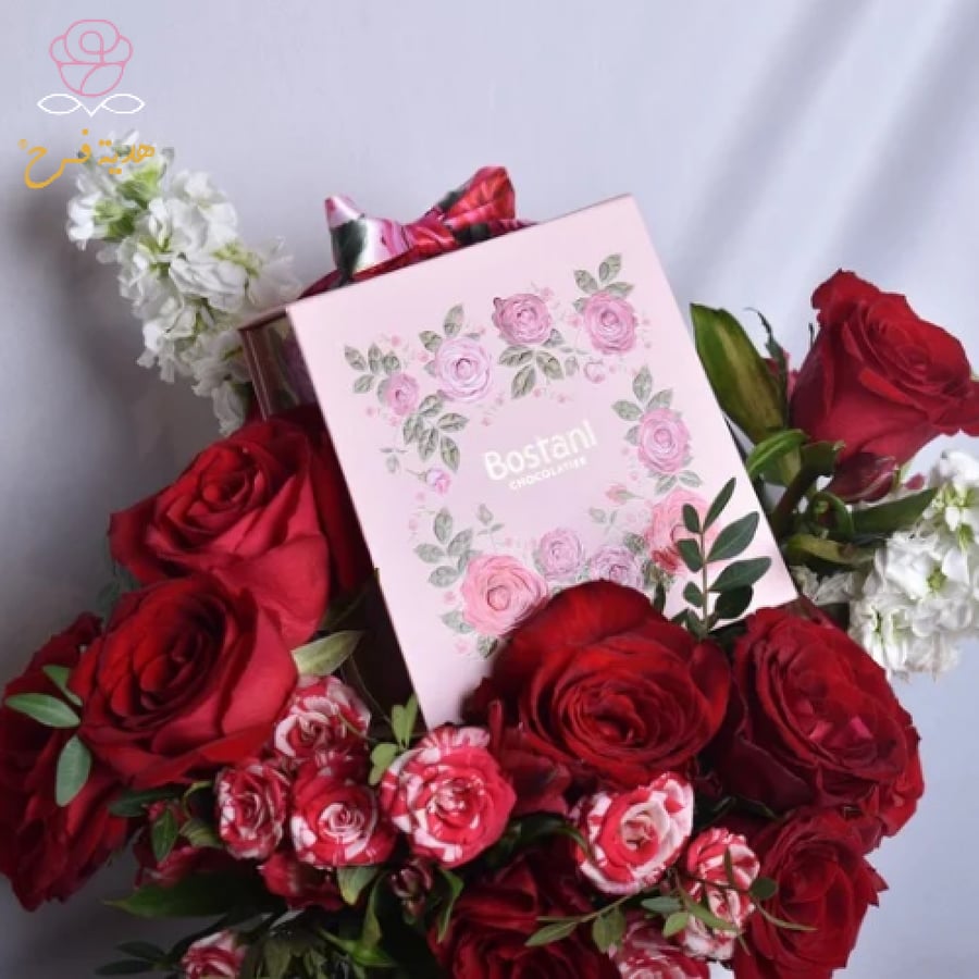 فازة روز احمر & بستاني