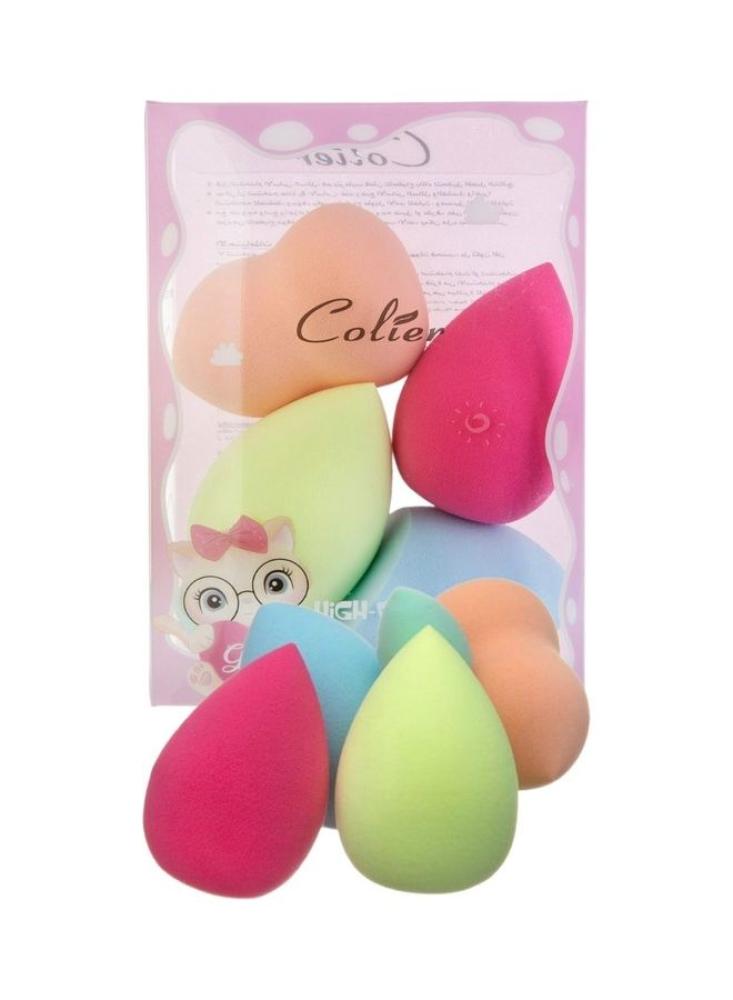 Foundation sponges in various shapes, 5 pieces, multicolored