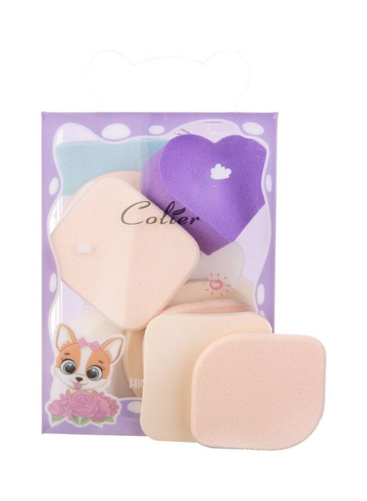 Foundation sponge applicator set in various shapes, 12 pieces, multicolored