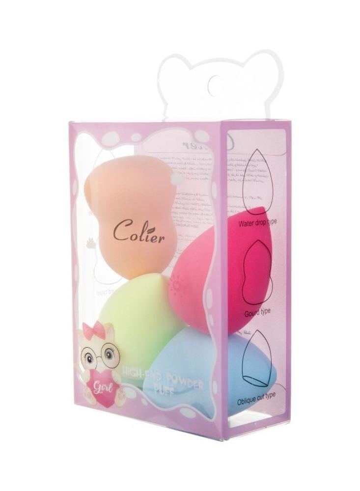 Foundation sponges in various shapes, 5 pieces, multicolored
