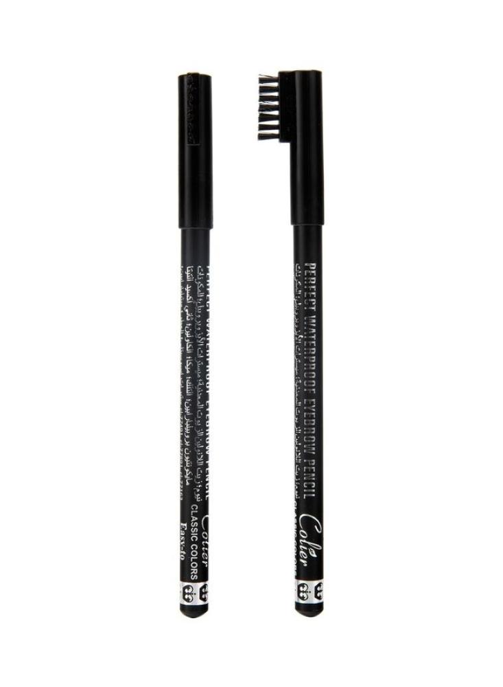 Perfect waterproof eyebrow pencil with applicator and brush design black